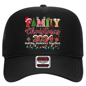 Family Christmas 2024 Matching Squad Santa Elf Funny Xmas High Crown Mesh Back Trucker Hat