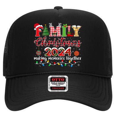 Family Christmas 2024 Matching Squad Santa Elf Funny Xmas High Crown Mesh Back Trucker Hat