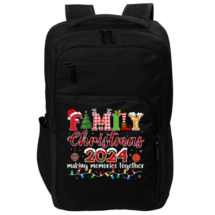 Family Christmas 2024 Matching Squad Santa Elf Funny Xmas Impact Tech Backpack