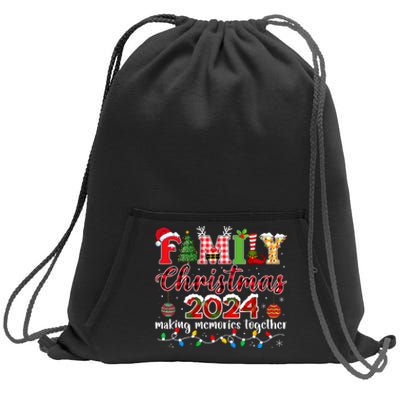 Family Christmas 2024 Matching Squad Santa Elf Funny Xmas Sweatshirt Cinch Pack Bag