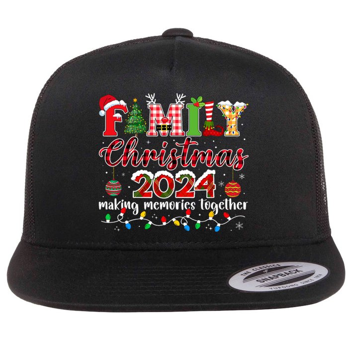 Family Christmas 2024 Matching Squad Santa Elf Funny Xmas Flat Bill Trucker Hat