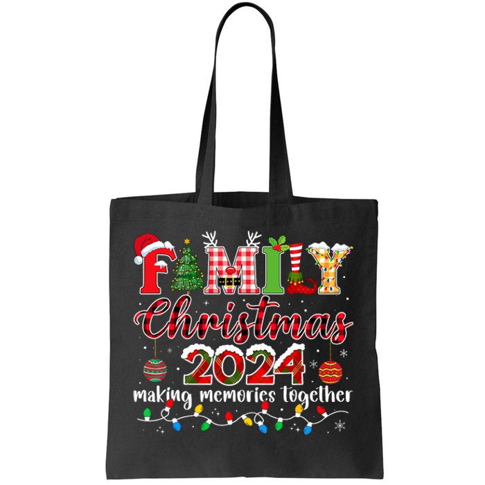 Family Christmas 2024 Matching Squad Santa Elf Funny Xmas Tote Bag