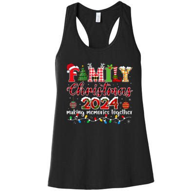 Family Christmas 2024 Matching Squad Santa Elf Funny Xmas Women's Racerback Tank