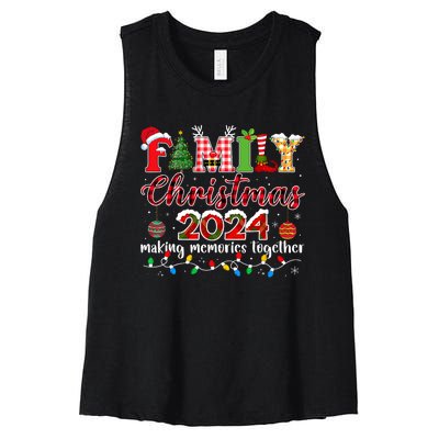 Family Christmas 2024 Matching Squad Santa Elf Funny Xmas Women's Racerback Cropped Tank