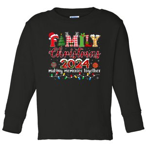 Family Christmas 2024 Matching Squad Santa Elf Funny Xmas Toddler Long Sleeve Shirt