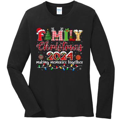 Family Christmas 2024 Matching Squad Santa Elf Funny Xmas Ladies Long Sleeve Shirt