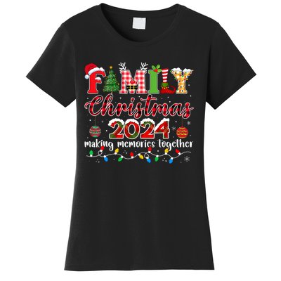 Family Christmas 2024 Matching Squad Santa Elf Funny Xmas Women's T-Shirt