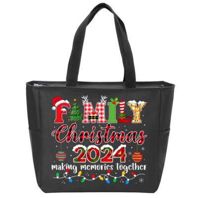 Family Christmas 2024 Matching Squad Santa Elf Funny Xmas Zip Tote Bag