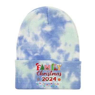 Family Christmas 2024 Matching Squad Santa Elf Funny Xmas Tie Dye 12in Knit Beanie