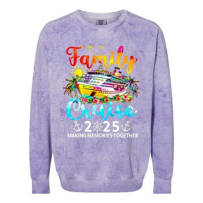 Family Cruise 2025 Family Vacation Matching 2025 Colorblast Crewneck Sweatshirt