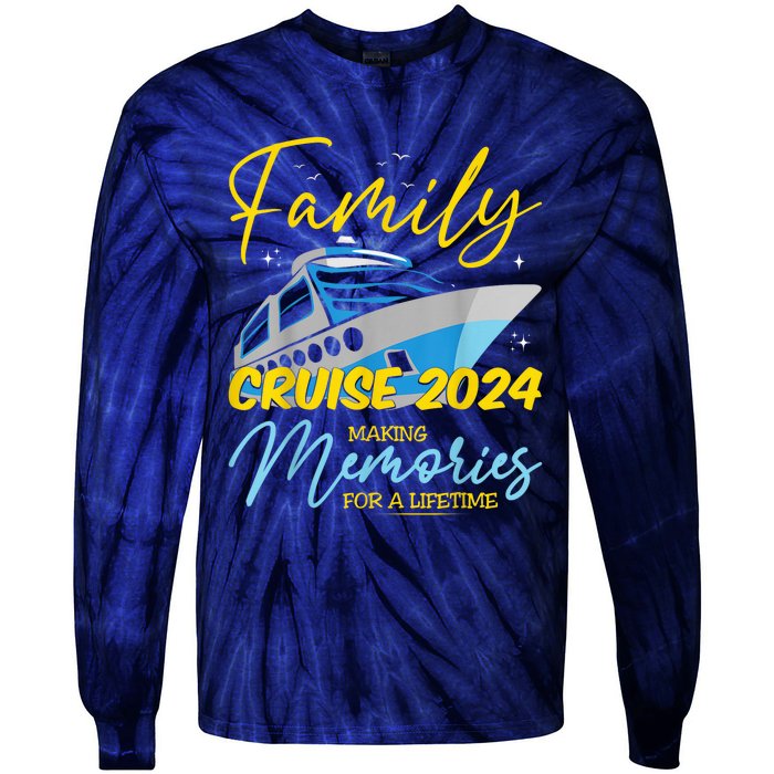 Family Cruise 2024 Sailing Cruising Vacation 2024 Tie-Dye Long Sleeve Shirt