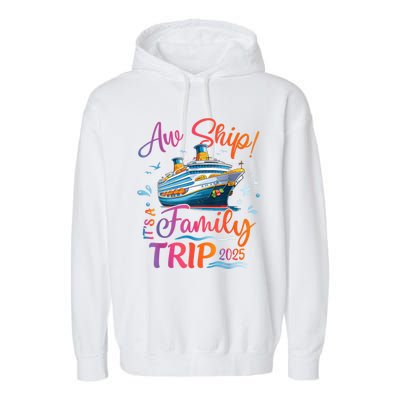 Family Cruise 2025 Aw Ship ItS Family Trip 2025 Garment-Dyed Fleece Hoodie