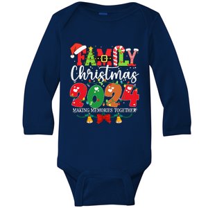 Family Christmas 2024 Matching Outfit Xmas Santa Hat Pajamas Baby Long Sleeve Bodysuit