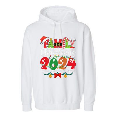 Family Christmas 2024 Matching Outfit Xmas Santa Hat Pajamas Garment-Dyed Fleece Hoodie