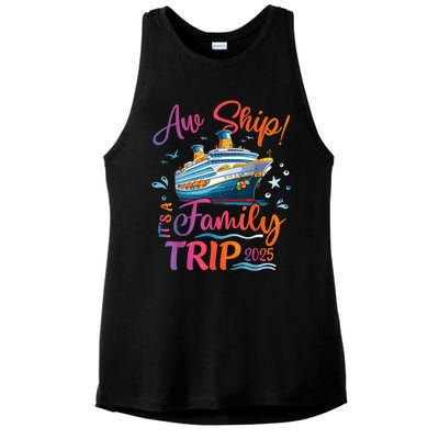 Family Cruise 2025 Aw Ship ItS Family Trip 2025 Ladies PosiCharge Tri-Blend Wicking Tank