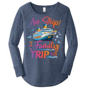 Family Cruise 2025 Aw Ship ItS Family Trip 2025 Women's Perfect Tri Tunic Long Sleeve Shirt