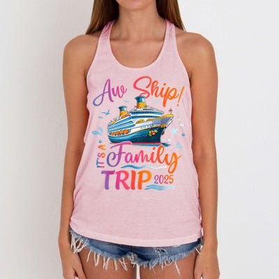 Family Cruise 2025 Aw Ship ItS Family Trip 2025 Women's Knotted Racerback Tank