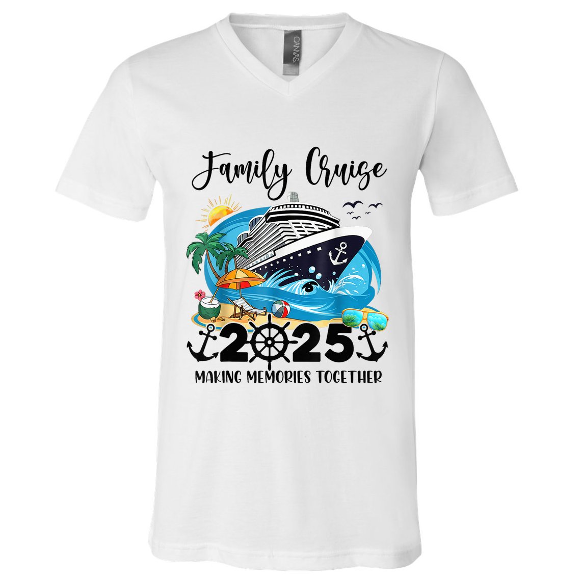 Family Cruise 2025 Family Matching Cruise Ship Vacation Trip V-Neck T-Shirt