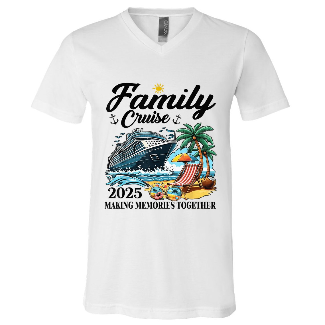 Family Cruise 2025 Family Matching Cruise Ship Vacation Trip V-Neck T-Shirt