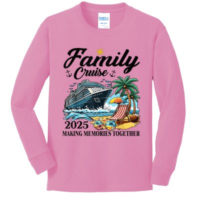 Family Cruise 2025 Family Matching Cruise Ship Vacation Trip Kids Long Sleeve Shirt