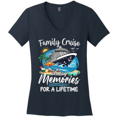 Family Cruise 2025 Family Matching Cruise Ship Vacation Trip Women's V-Neck T-Shirt
