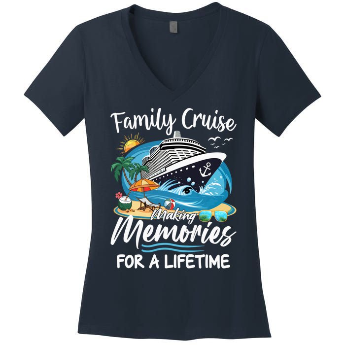 Family Cruise 2025 Family Matching Cruise Ship Vacation Trip Women's V-Neck T-Shirt