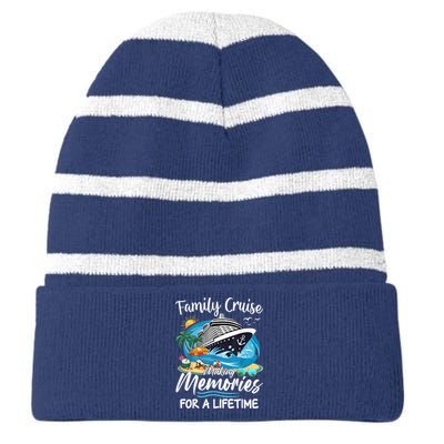 Family Cruise 2025 Family Matching Cruise Ship Vacation Trip Striped Beanie with Solid Band