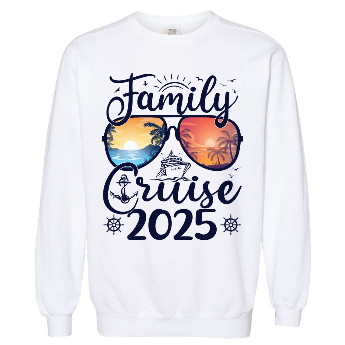 Family Cruise 2025 Summer Vacation Matching Family Cruise Garment-Dyed Sweatshirt