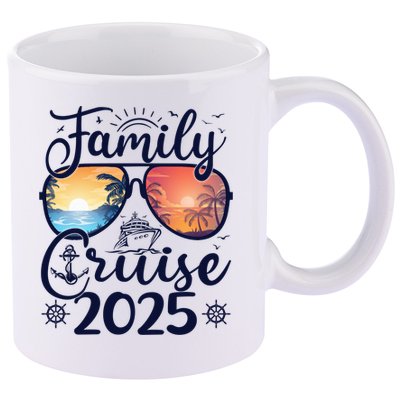 Family Cruise 2025 Summer Vacation Matching Family Cruise 11oz C Handle Ceramic Mug