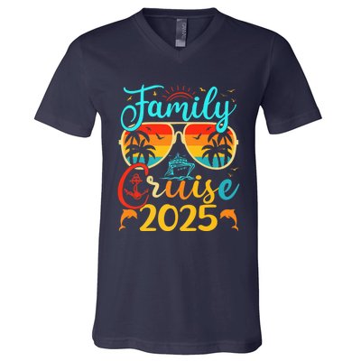 Family Cruise 2025 Summer Vacation Matching Family Cruise V-Neck T-Shirt