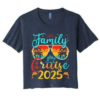 Family Cruise 2025 Summer Vacation Matching Family Cruise Women's Crop Top Tee