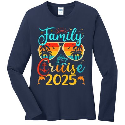 Family Cruise 2025 Summer Vacation Matching Family Cruise Ladies Long Sleeve Shirt