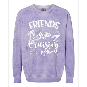 Friends Cruise 2024 Cruising Together Friends Matching Squad Colorblast Crewneck Sweatshirt