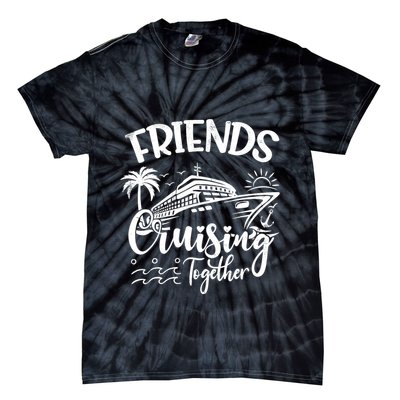 Friends Cruise 2024 Cruising Together Friends Matching Squad Tie-Dye T-Shirt