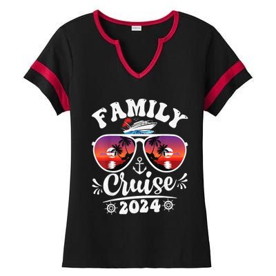 Family Cruise 2024 Shirt Cruise Vacation Trip Matching Group Ladies Halftime Notch Neck Tee