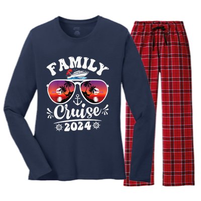 Family Cruise 2024 Shirt Cruise Vacation Trip Matching Group Women's Long Sleeve Flannel Pajama Set 