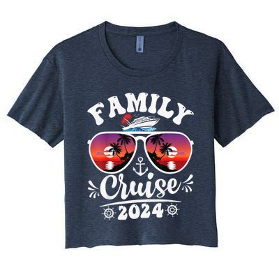 Family Cruise 2024 Shirt Cruise Vacation Trip Matching Group Women's Crop Top Tee