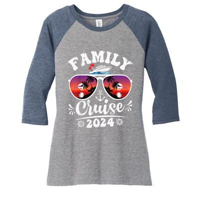 Family Cruise 2024 Shirt Cruise Vacation Trip Matching Group Women's Tri-Blend 3/4-Sleeve Raglan Shirt