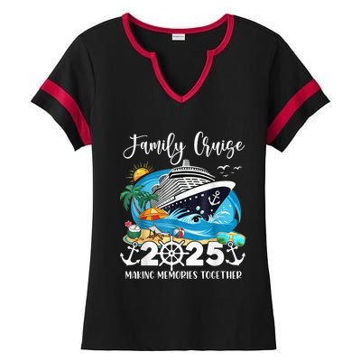 Family Cruise 2025 Family Matching Cruise Ship Vacation Trip Ladies Halftime Notch Neck Tee