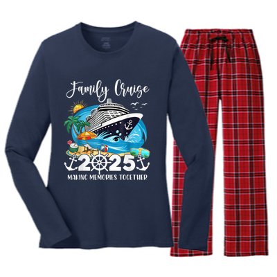 Family Cruise 2025 Family Matching Cruise Ship Vacation Trip Women's Long Sleeve Flannel Pajama Set 