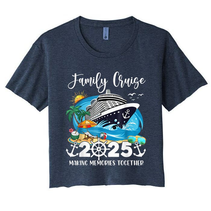 Family Cruise 2025 Family Matching Cruise Ship Vacation Trip Women's Crop Top Tee