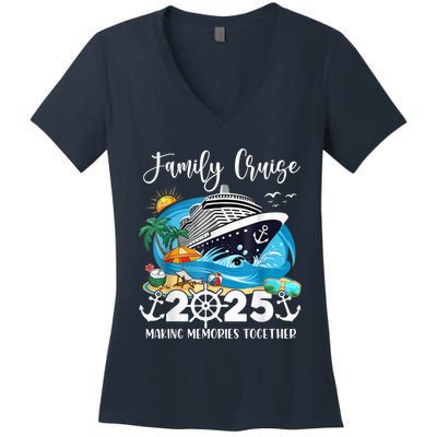 Family Cruise 2025 Family Matching Cruise Ship Vacation Trip Women's V-Neck T-Shirt