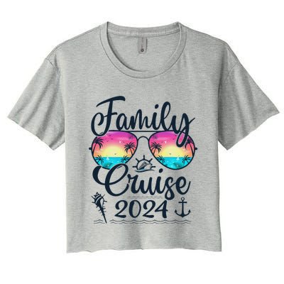 Family Cruise 2024 Making Memories Summer Matching Vacation Women's Crop Top Tee