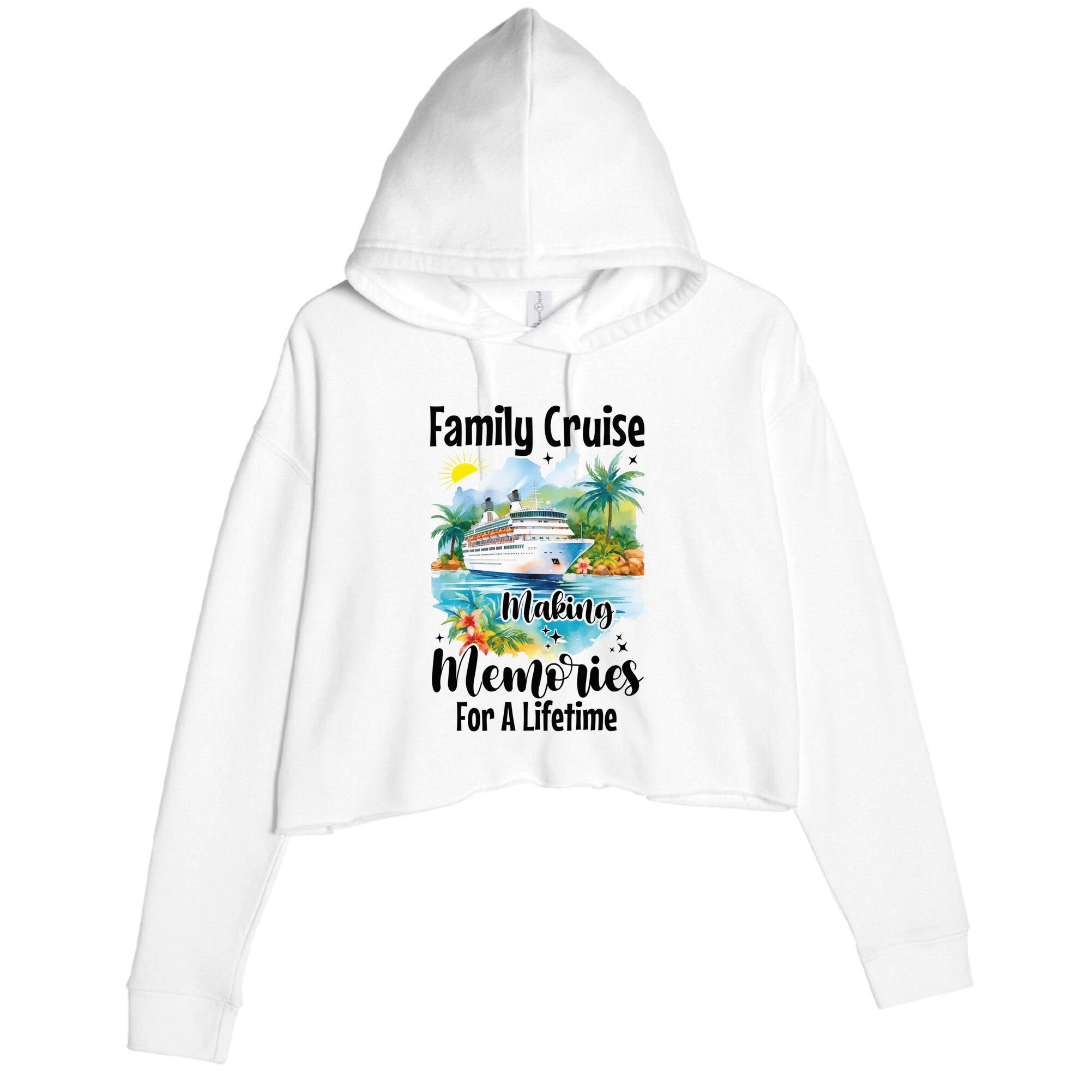 Family Cruise 2025 Family Matching Cruise Ship Vacation Trip Crop Fleece Hoodie