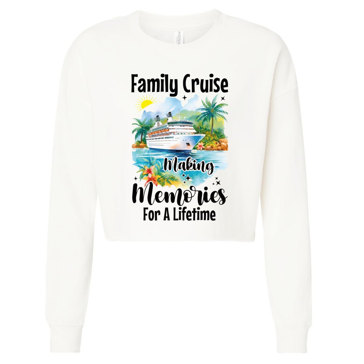 Family Cruise 2025 Family Matching Cruise Ship Vacation Trip Cropped Pullover Crew