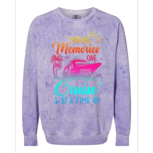 Family Cruise 2024 Making Memories One Cruise At A Time Colorblast Crewneck Sweatshirt