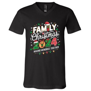 Family Christmas 2024 Making Memories Together Holiday V-Neck T-Shirt