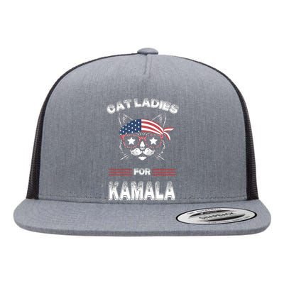 Funny Cat 2024 President Kamalaharris Flat Bill Trucker Hat