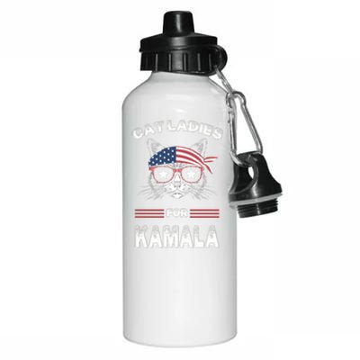 Funny Cat 2024 President Kamalaharris Aluminum Water Bottle