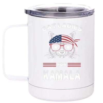 Funny Cat 2024 President Kamalaharris 12 oz Stainless Steel Tumbler Cup